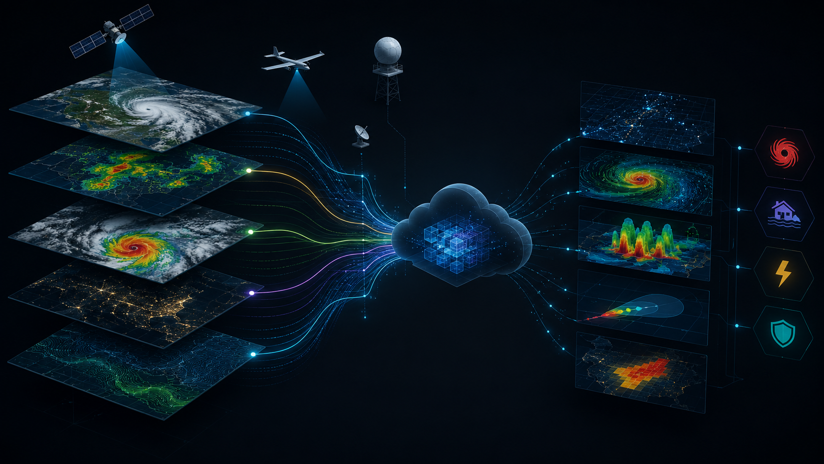 Geospatial and weather data pipeline visualization